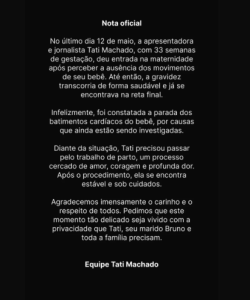 tati machado perde bebe