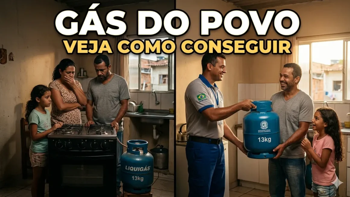 Auxílio Gás Famílias recebendo auxílio gás do governo do estado